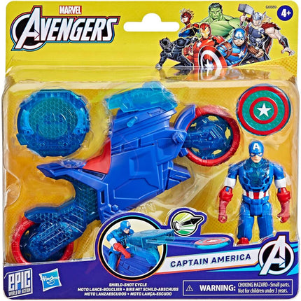 Moto Lanzaescudos figura Capitan America Los Vengadores Avengers Marvel