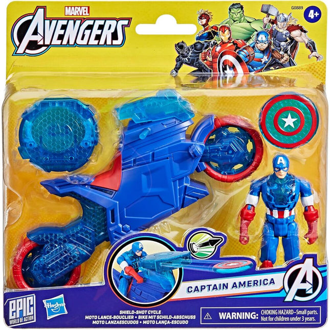 Moto Lanzaescudos figura Capitan America Los Vengadores Avengers Marvel