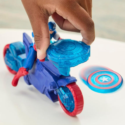 Moto Lanzaescudos figura Capitan America Los Vengadores Avengers Marvel