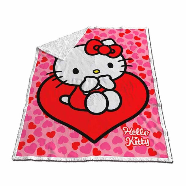 Manta coralina sherpa Hello Kitty 120x150cm