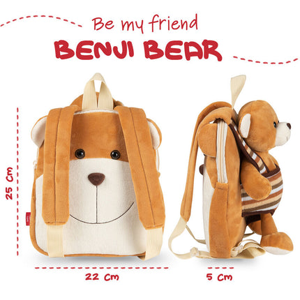 Mochila reversible peluche Oso Benji 25cm