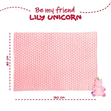 Peluche Manta suave Unicornio Lily 22cm
