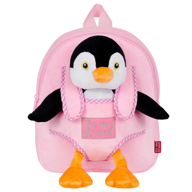 Mochila reversible peluche Peggie Pinguino 27cm