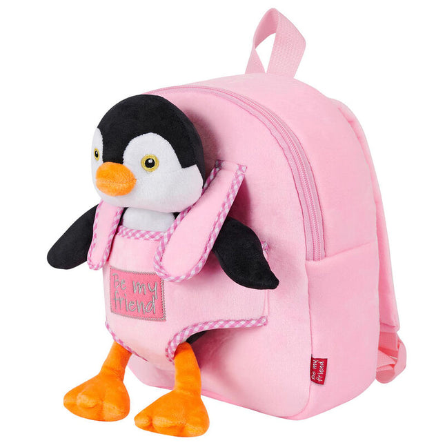 Mochila reversible peluche Peggie Pinguino 27cm