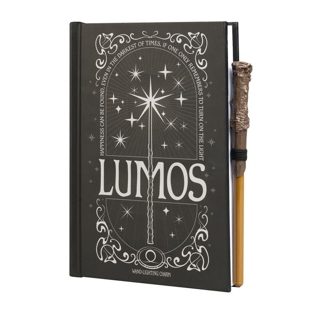 Cuaderno A5 premium led boligrafo Lumos Harry Potter