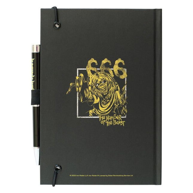 Cuaderno A5 premium boligrafo proyector Iron Maiden