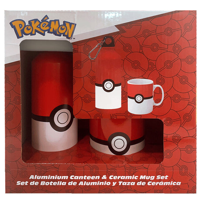 Set cantimplora aluminio taza ceramica Pokemon