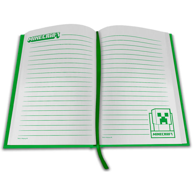 Cuaderno con reloj led Minecraft
