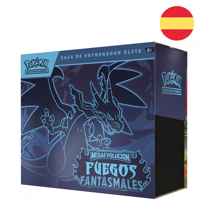 Estuche Entrenador Elite juego cartas Fuegos Fantasmales Pokemon espanol