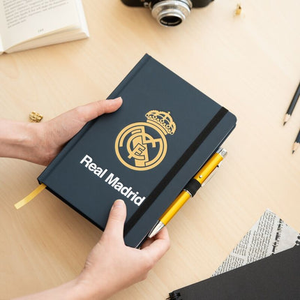 Cuaderno A5 premium boligrafo proyector Real Madrid