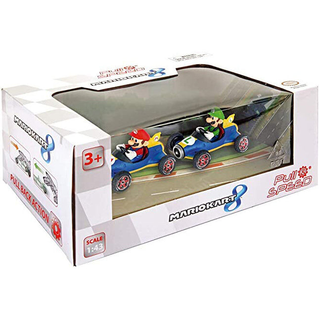 Set 2 coches Pull Speed Mario Luigi Mario Kart 8