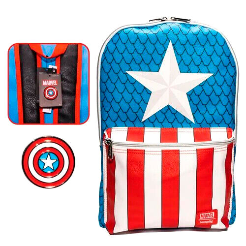 Mochila pin Capitan America Marvel Loungefly 45cm