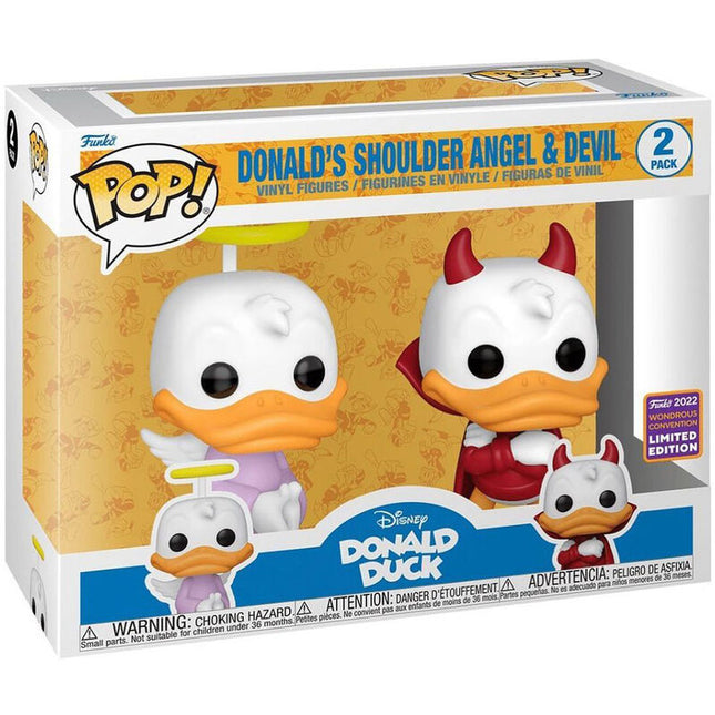 Blister 2 Figuras POP Disney Donald Duck Donald Angel Devil Exclusive