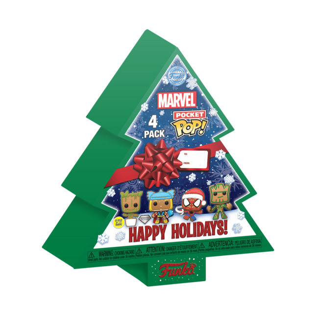 Arbol Navidad con 4 figuras Pocket POP Marvel Tree Holiday Exclusive