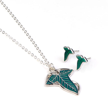 Set colgante pendientes La Hoja de Lorien El Senor de los Anillos