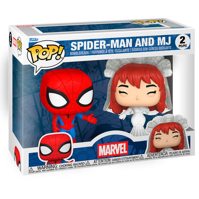 Blister 2 figuras POP Marvel Spider Man and MJ