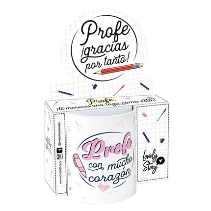 Taza Profe Con Mucho Corazon 330ml