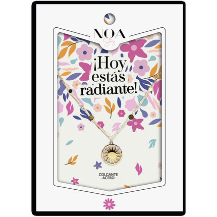 Colgante Sol acero dorado Hoy Estas Radiante