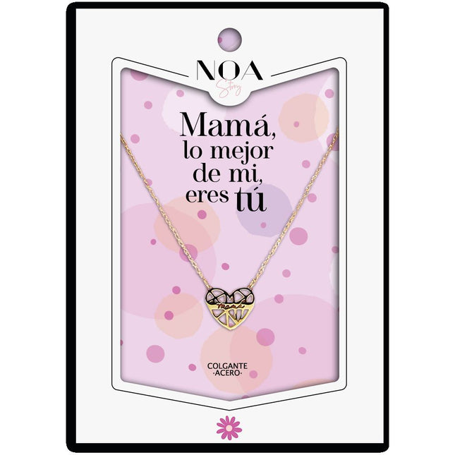 Colgante corazon Mama acero dorado Mama Lo Mejor de mi Vida Eres Tu