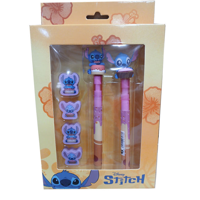 Blister Boligrafo Lapiz 4 gomas Stitch Disney