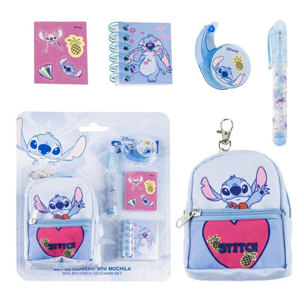 Set papeleria Mini Mochila Stitch Disney