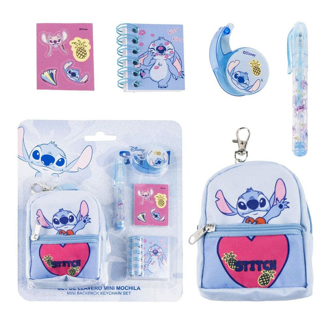 Set papeleria Mini Mochila Stitch Disney