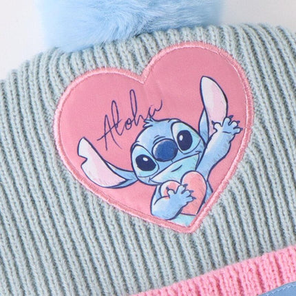 Conjunto gorro guantes braga cuello Stitch Disney