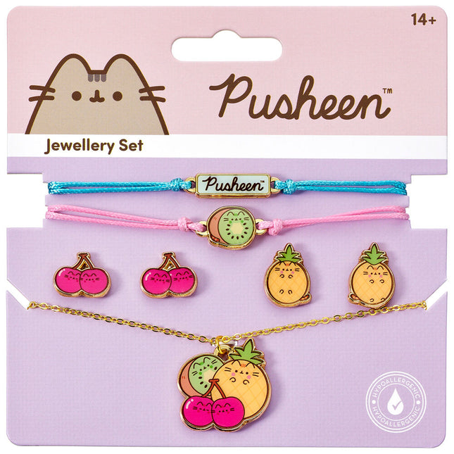 Set Colgante pulsetas pendientes Pusheen