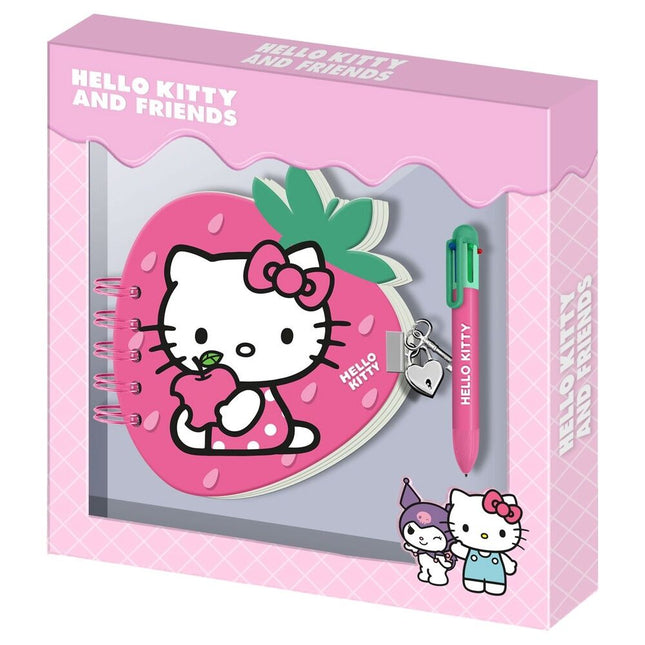 Diario Boligrafo Fresa Hello Kitty and Friends