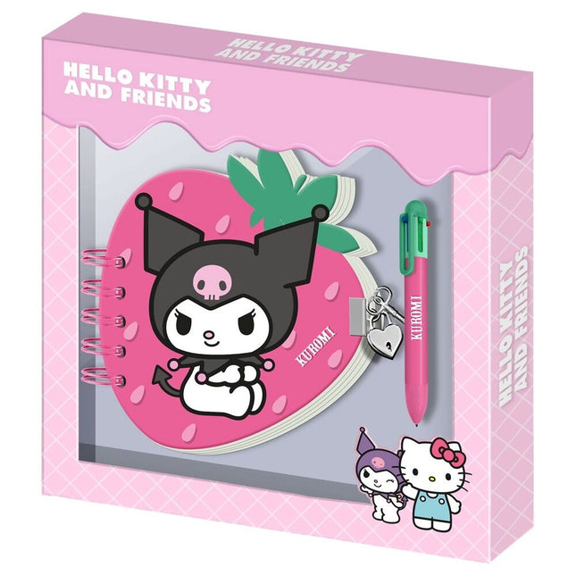 Diario Boligrafo Fresa Kuromi Hello Kitty