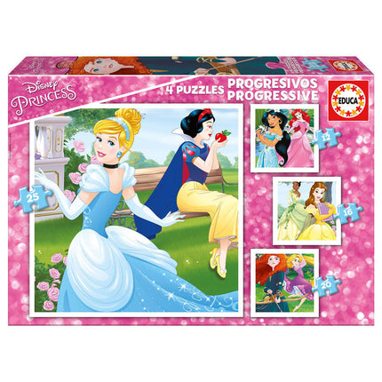 Puzzle Progresivo Princesas Disney 12 16 20 25pzs