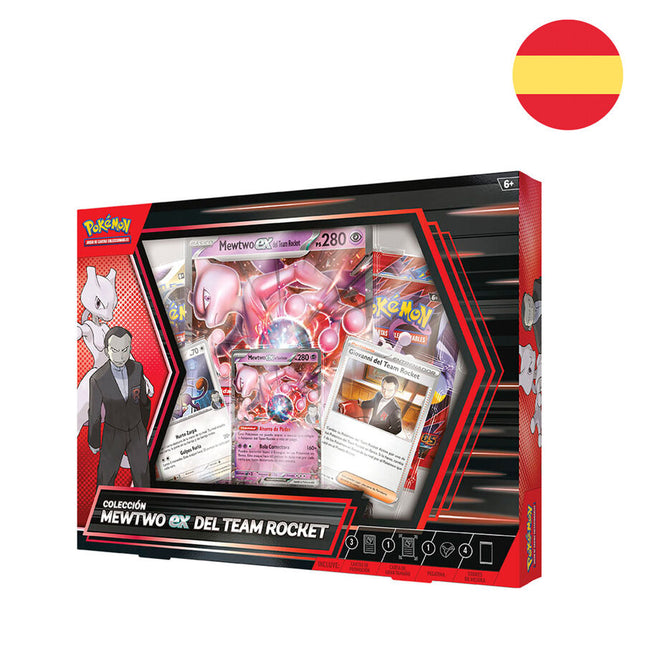 Blister cartas Mewtwo ex del Team Rocket Juntos de Aventuras Pokemon espanol