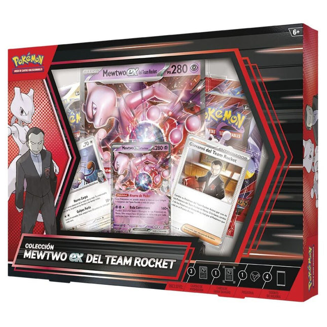 Blister cartas Mewtwo ex del Team Rocket Juntos de Aventuras Pokemon espanol