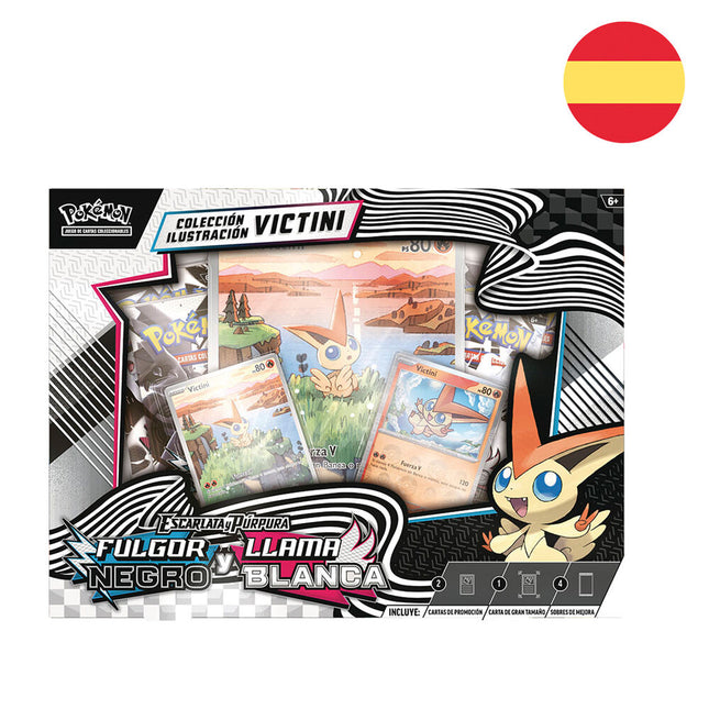 Blister cartas Victini Fulgor Negro y Llama Blanca Pokemon espanol