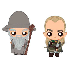 Set 2 figuras Pokis Gandalf Legolas El Senor de los Anillos