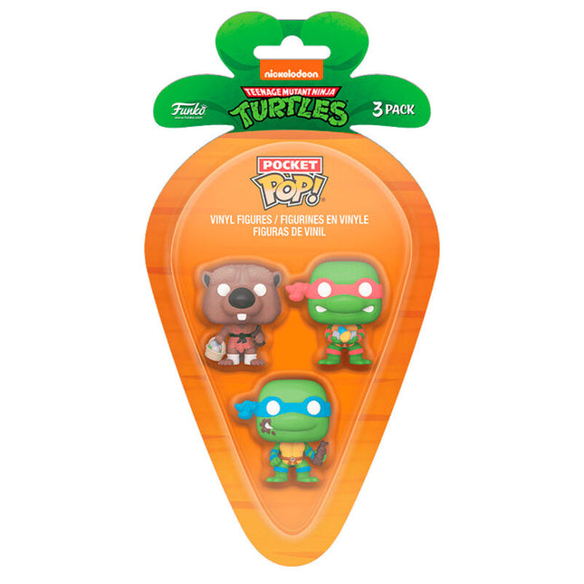 Blister 3 figuras Carrot Pocket POP Tortugas Ninja Splinter Leonardo Raphael Pascua