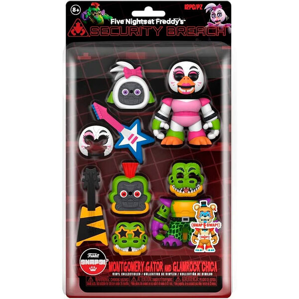 Blister 2 figuras Snaps Five Night at Freddys Montgomery Gator and Glamrock Chica
