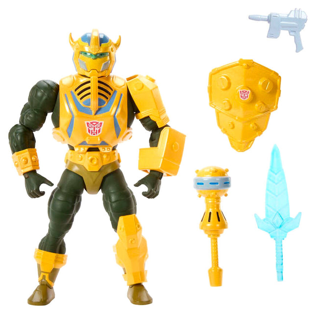 Figura Man At Arms Bumblebee Transformers Masters of the Universe 14cm