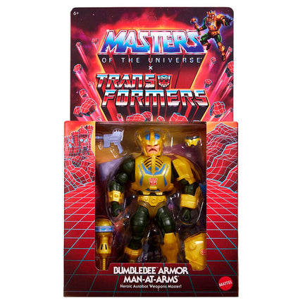 Figura Man At Arms Bumblebee Transformers Masters of the Universe 14cm