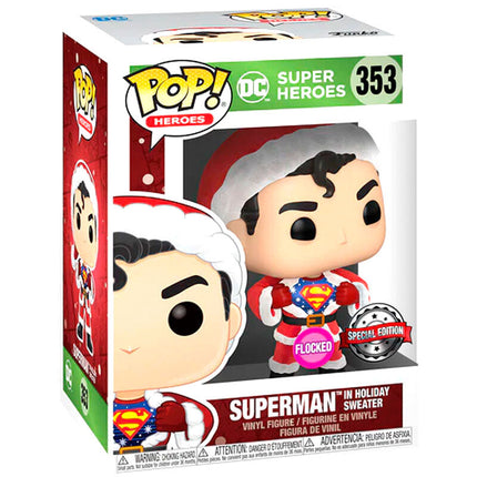 Set figura POP Tee DC Comics Superman Exclusive Flocked