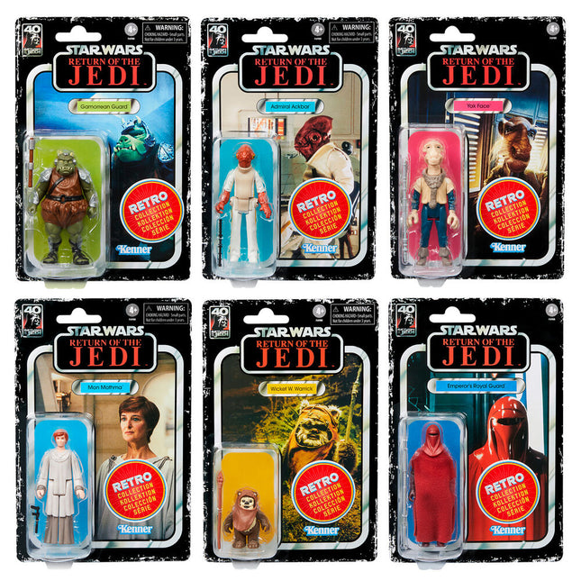 Set 6 figuras coleccion Retro Star Wars El Retorno del Jedi 95cm surtido