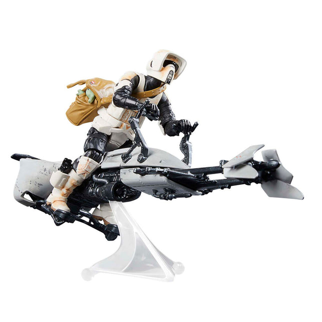 Figura Speeder Bike Scout Trooper Grogu the Mandalorian Star Wars 9cm