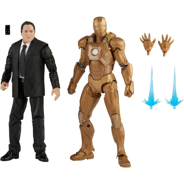 Blister 2 figuras Happy Hogan and Iron Man Mark XXI Iron Man 3 The Infinity Saga Marvel 15cm