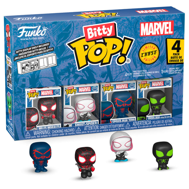 Blister 4 figuras Bitty POP Marvel Spider Man Miles Morales