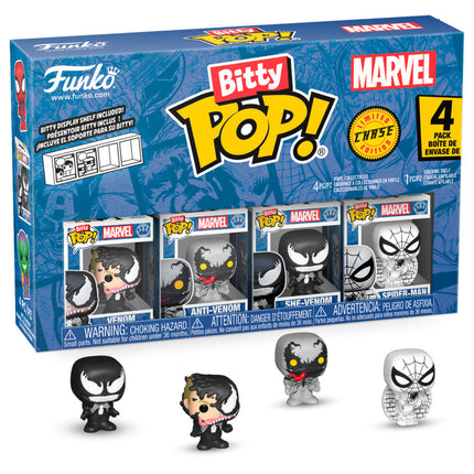 Blister 4 figuras Bitty POP Marvel Spider Man Venom