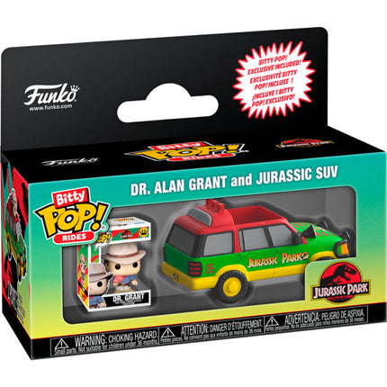 Figura Bitty POP Ride Jurassic Park Dr Alan Grant and Jurassic Suv